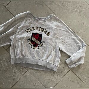 Tommy Hilfiger Gray Sweatshirt with Crest Logo